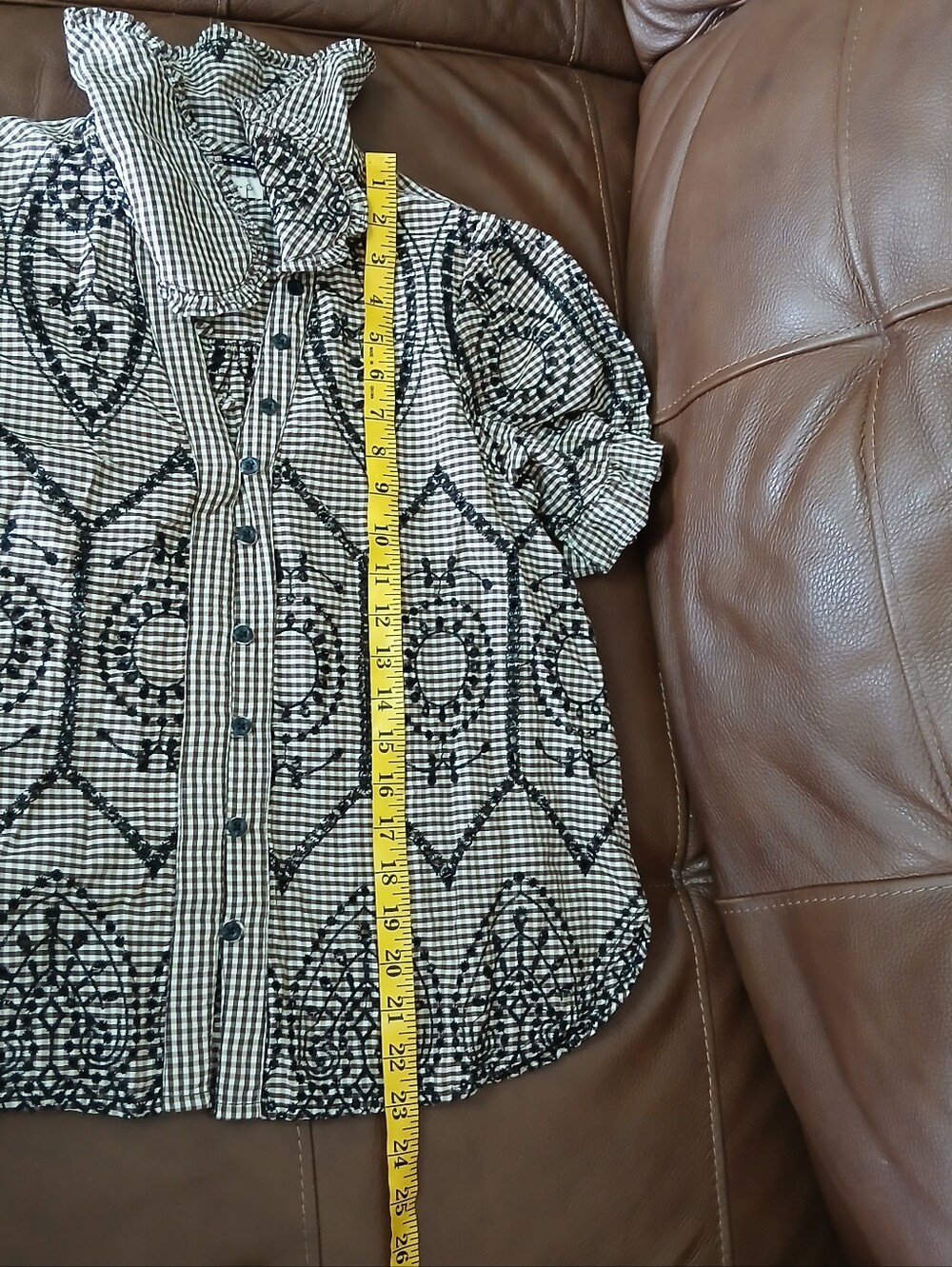 Anthropologie The Keira Gingham Blouse by Pilcro | - Picture 13 of 13